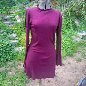 Derek Heart Burgundy Long Sleeve Dress